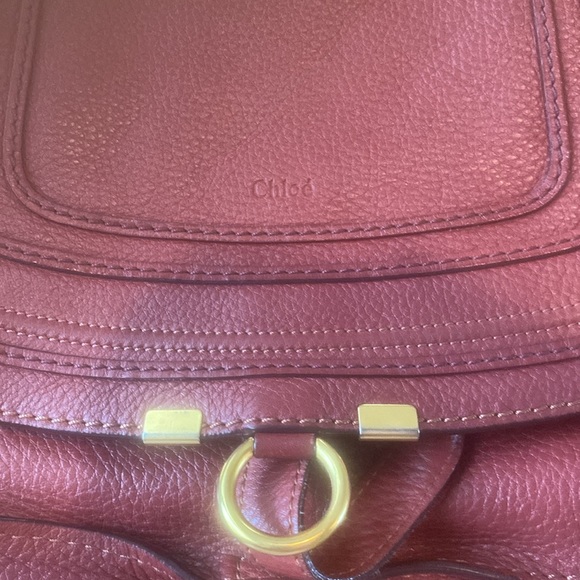 Chloe crossbody, medium, dark red, pebbled leather. - Picture 2 of 13